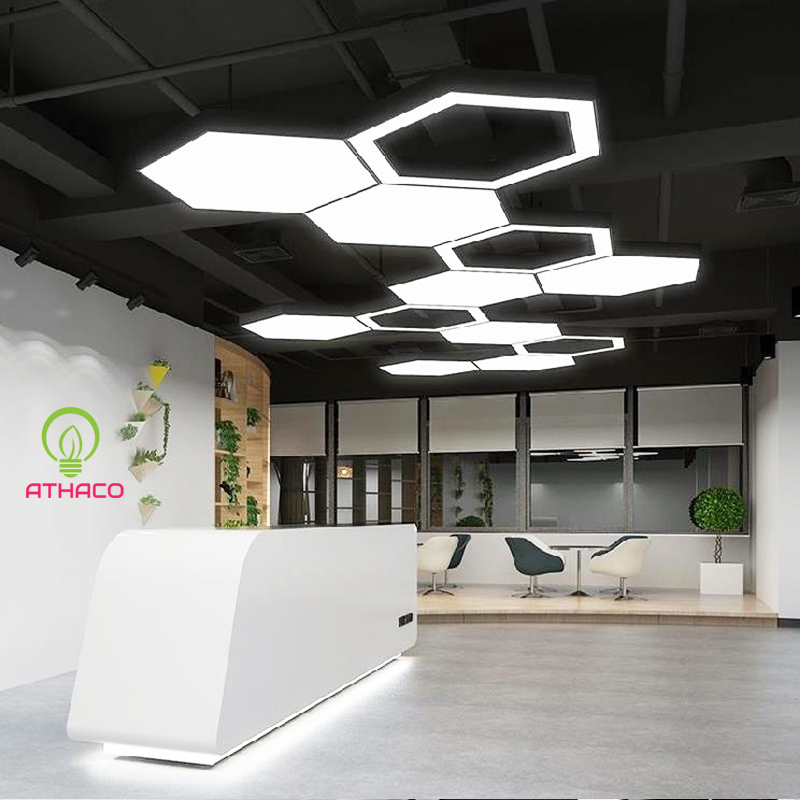 Đèn Thả Văn Phòng Dáng Lục Giác 48W D600