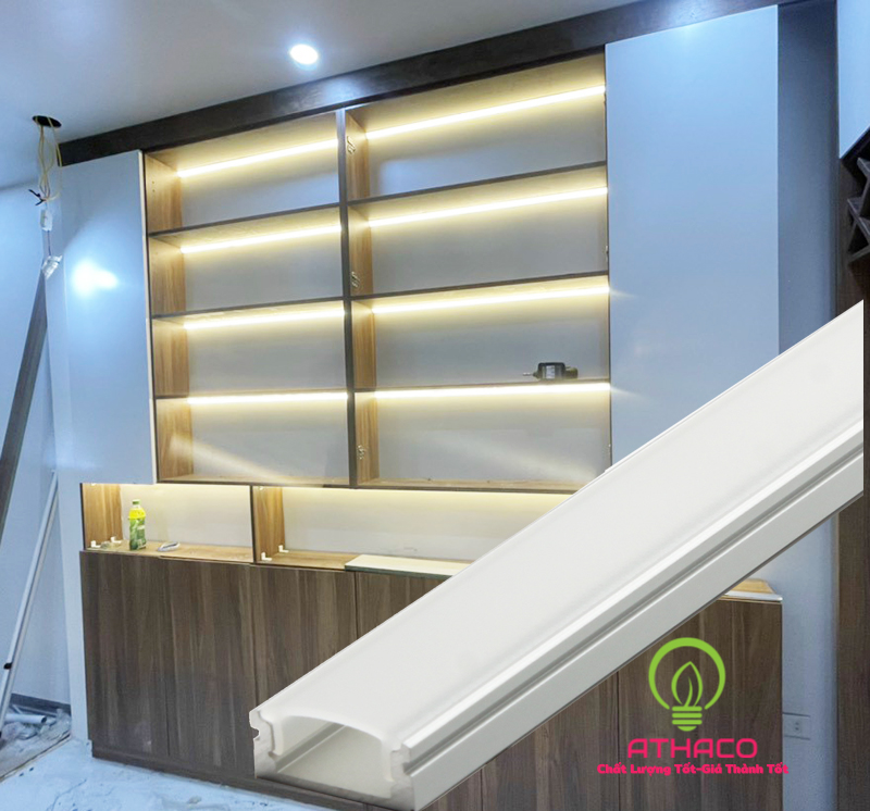 Đèn led thanh nhôm định hình U509 lắp nổi(Loại dày)