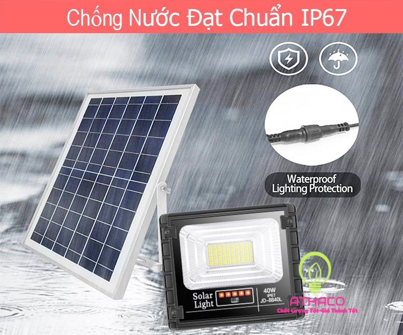 Đèn Pha Năng Lượng Mặt Trời 40W JD