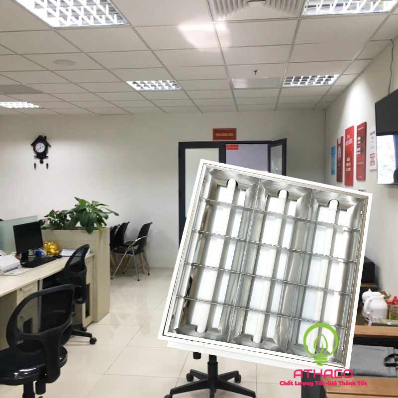 Máng đèn led âm trần 600x600 3 bóng tuýp 0M6 