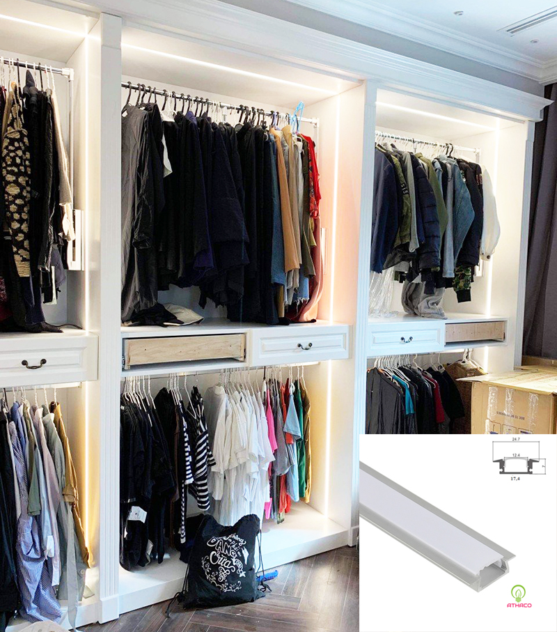 Đèn led thanh nhôm định hình U508 Y lắp âm 