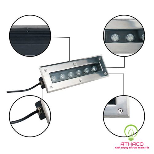 đèn âm đất hình chữ nhật
