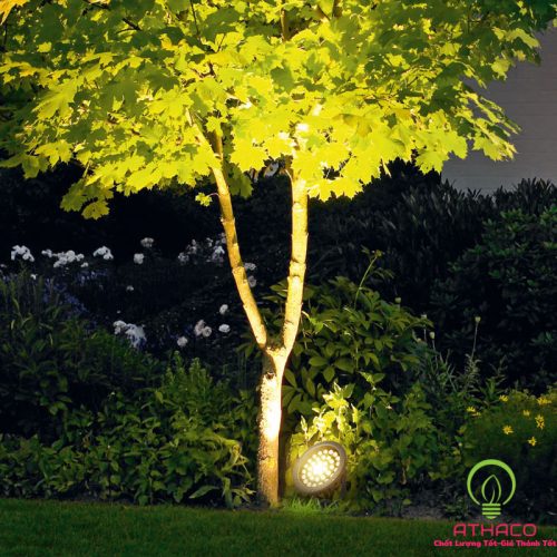 đèn led chiếu cây tròn xám