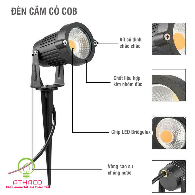 đèn cắm cỏ cod - đèn led cắm cỏ
