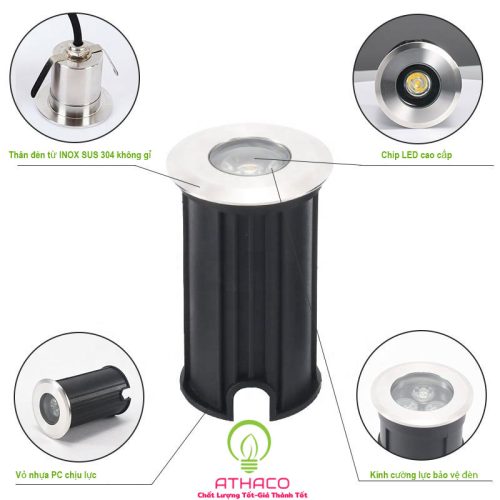 đèn led âm sàn inox bể bơi