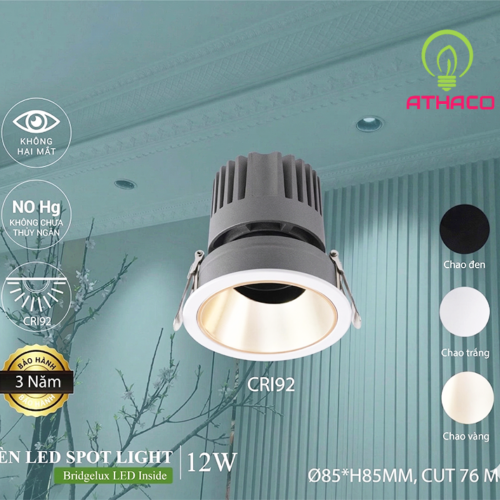 den led spotlight am tran 12W athaco khoet lo 76 5